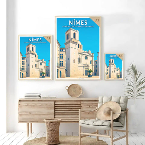 Affiche - Nîmes - Cathédrale Notre-Dame-et-Saint-Castor