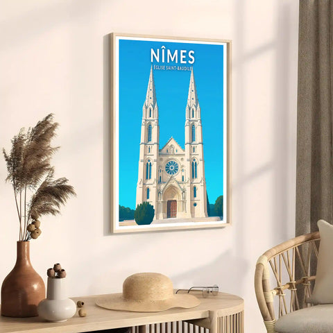 Affiche - Nîmes - Église Saint-Baudile