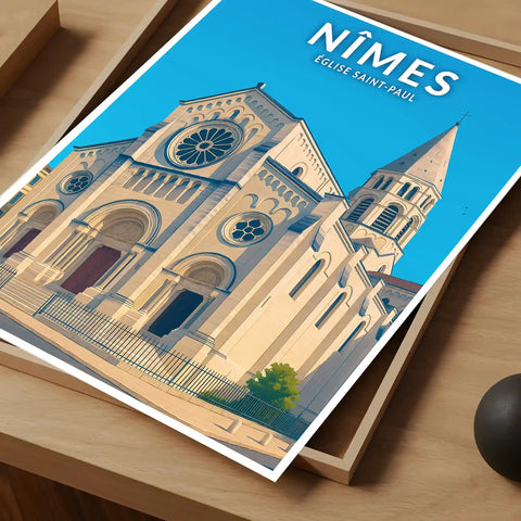 Affiche - Nîmes - Église Saint-Paul