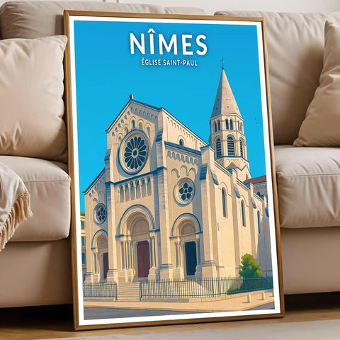 Affiche - Nîmes - Église Saint-Paul
