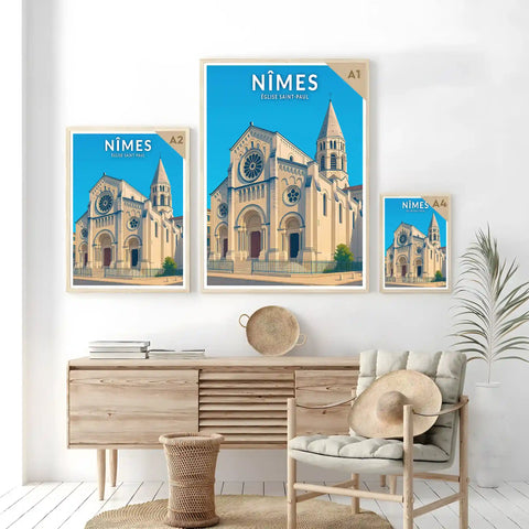 Affiche - Nîmes - Église Saint-Paul