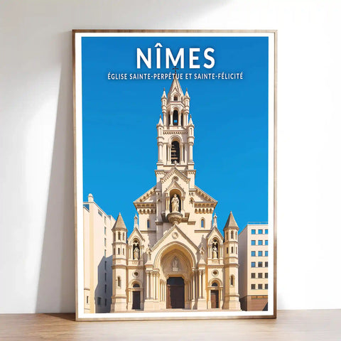 Affiche - Nîmes - Église Sainte-Perpétue-et-Sainte-Félicité