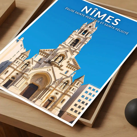 Affiche - Nîmes - Église Sainte-Perpétue-et-Sainte-Félicité