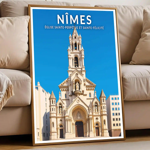 Affiche - Nîmes - Église Sainte-Perpétue-et-Sainte-Félicité