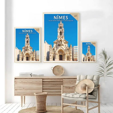 Affiche - Nîmes - Église Sainte-Perpétue-et-Sainte-Félicité