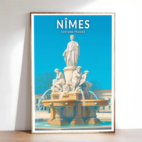 Affiche - Nîmes - Fontaine Pradier