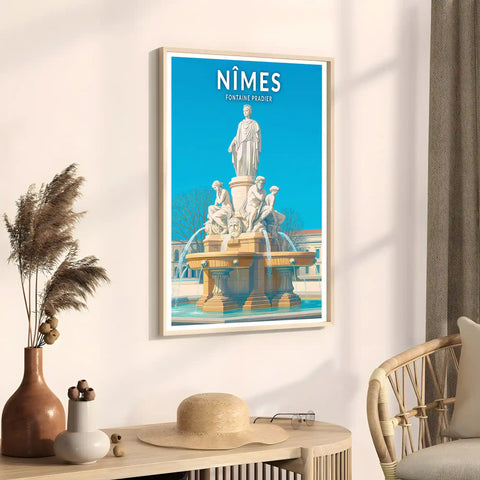 Affiche - Nîmes - Fontaine Pradier