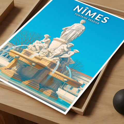 Affiche - Nîmes - Fontaine Pradier