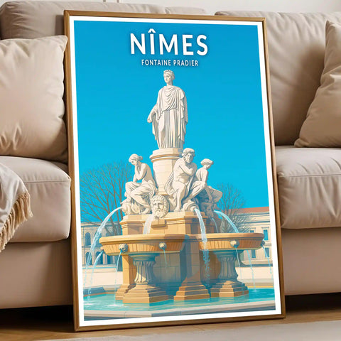 Affiche - Nîmes - Fontaine Pradier