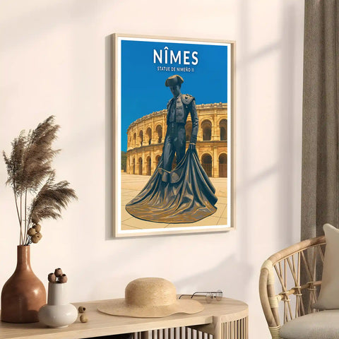 Affiche - Nîmes - Statue de Nimeño II