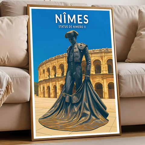 Affiche - Nîmes - Statue de Nimeño II