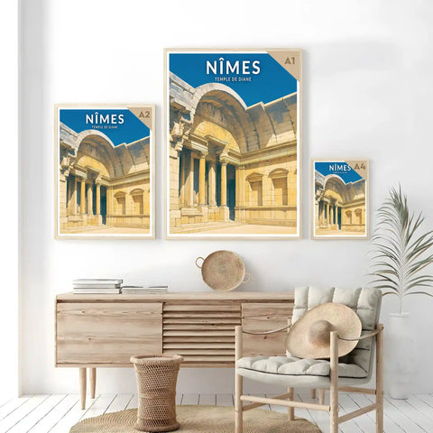 Affiche - Nîmes - Temple de Diane