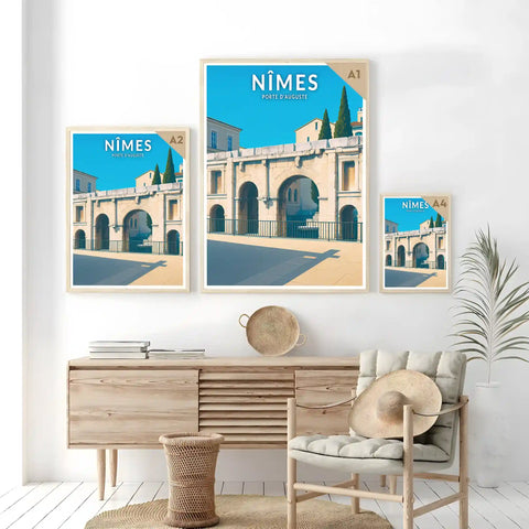 Affiche - Nîmes - Porte d'Auguste