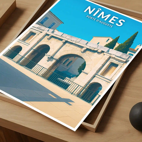 Affiche - Nîmes - Porte d'Auguste