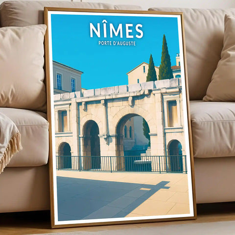 Affiche - Nîmes - Porte d'Auguste