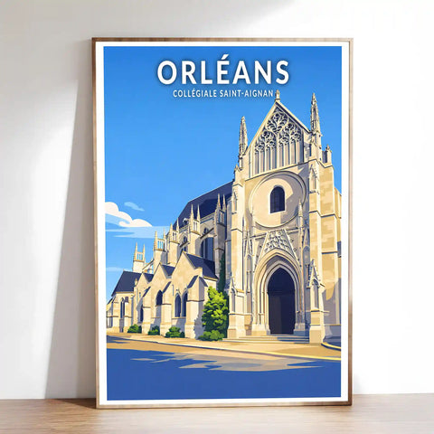 Affiche - Orléans - Collégiale Saint-Aignan