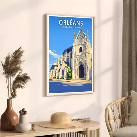 Affiche - Orléans - Collégiale Saint-Aignan