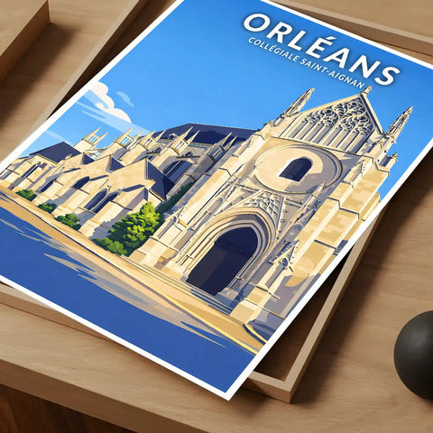 Affiche - Orléans - Collégiale Saint-Aignan