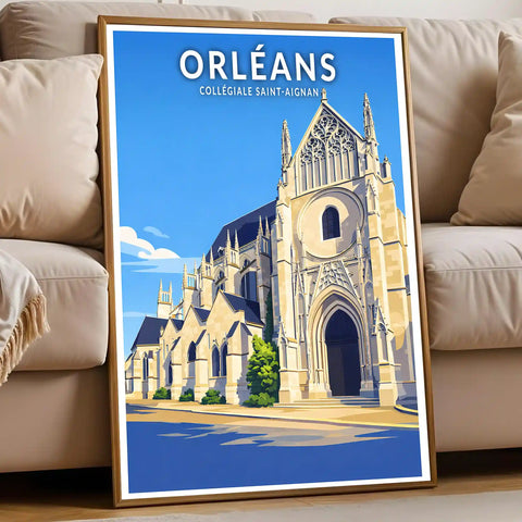 Affiche - Orléans - Collégiale Saint-Aignan