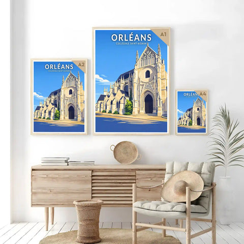 Affiche - Orléans - Collégiale Saint-Aignan