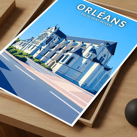 Affiche - Orléans - Église Saint-Paterne