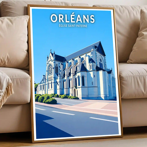 Affiche - Orléans - Église Saint-Paterne