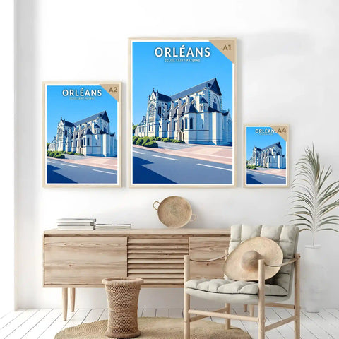 Affiche - Orléans - Église Saint-Paterne