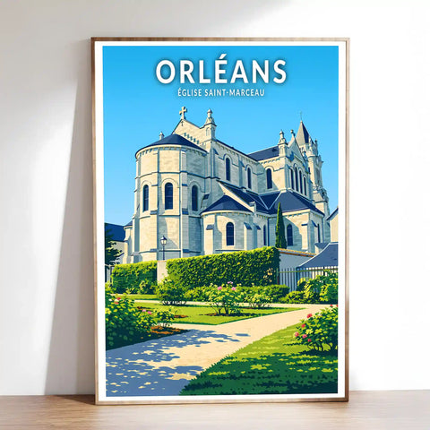 Affiche - Orléans - Église Saint‑Marceau