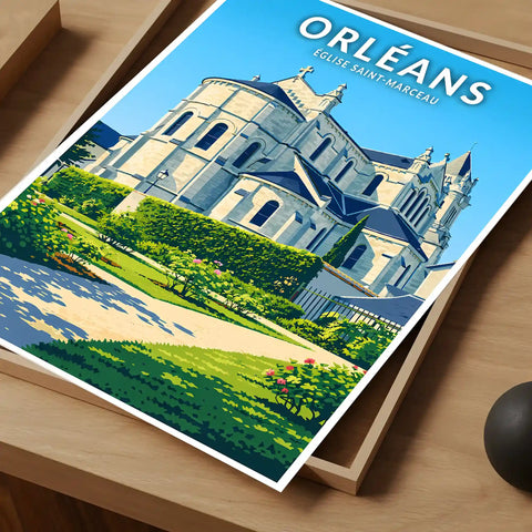 Affiche - Orléans - Église Saint‑Marceau