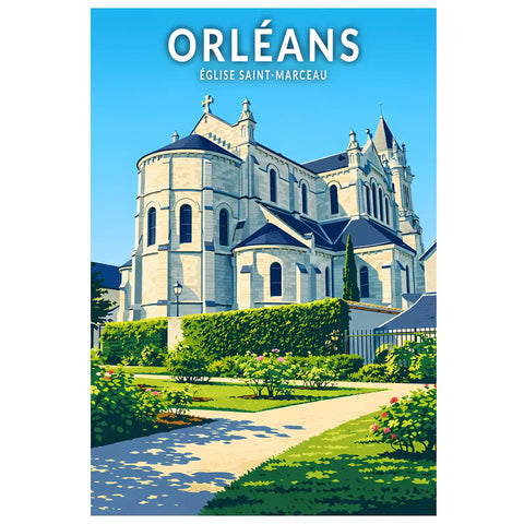 Affiche - Orléans - Église Saint‑Marceau