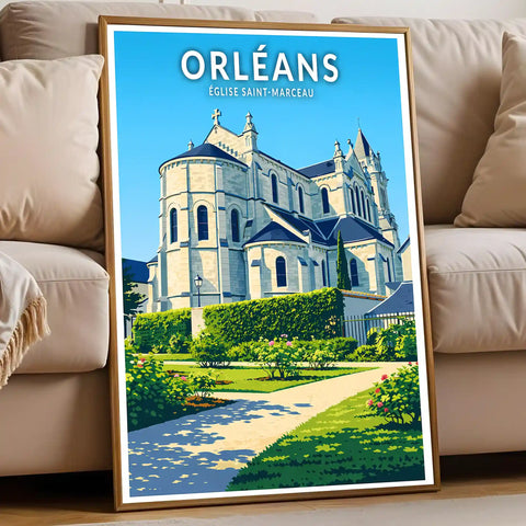 Affiche - Orléans - Église Saint‑Marceau