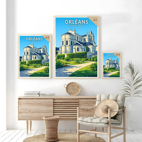 Affiche - Orléans - Église Saint‑Marceau