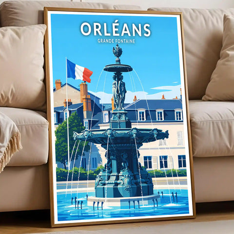 Affiche - Orléans - Grande Fontaine