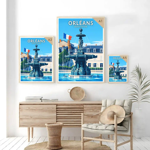 Affiche - Orléans - Grande Fontaine