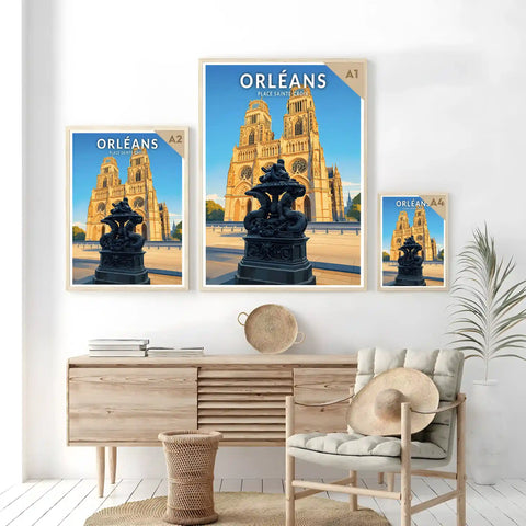 Affiche - Orléans - Place Sainte-Croix