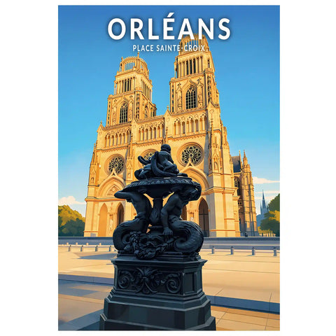 Affiche - Orléans - Place Sainte-Croix