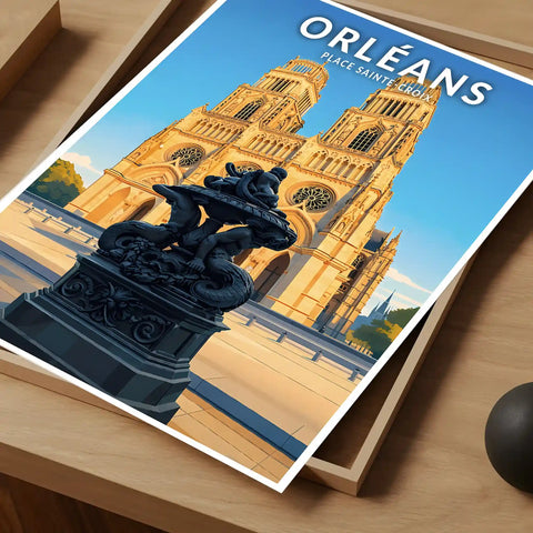 Affiche - Orléans - Place Sainte-Croix