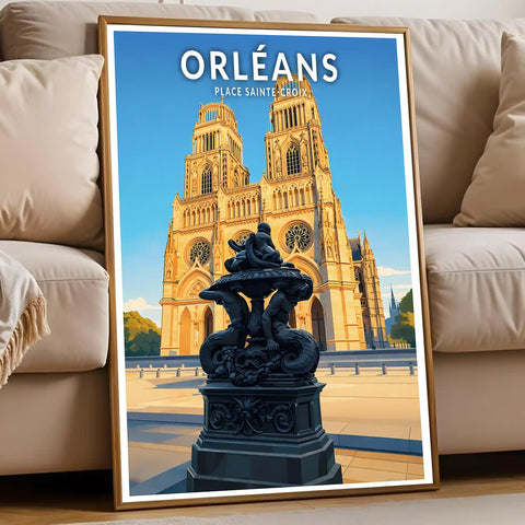 Affiche - Orléans - Place Sainte-Croix