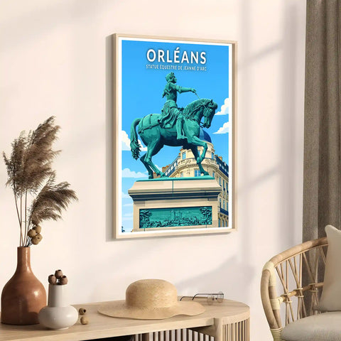 Affiche - Orléans - Statue Équestre de Jeanne d'Arc