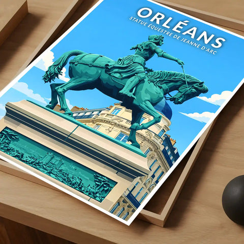 Affiche - Orléans - Statue Équestre de Jeanne d'Arc