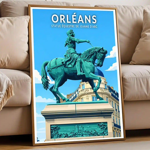 Affiche - Orléans - Statue Équestre de Jeanne d'Arc