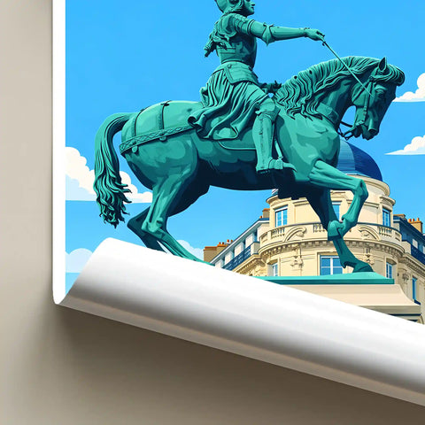 Affiche - Orléans - Statue Équestre de Jeanne d'Arc