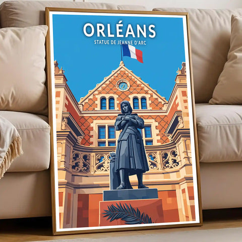 Affiche - Orléans - Statue de Jeanne d'Arc