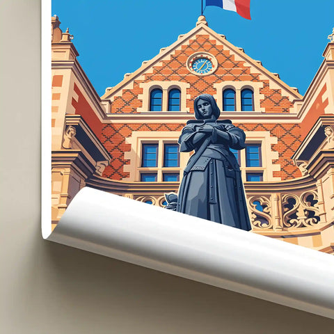 Affiche - Orléans - Statue de Jeanne d'Arc