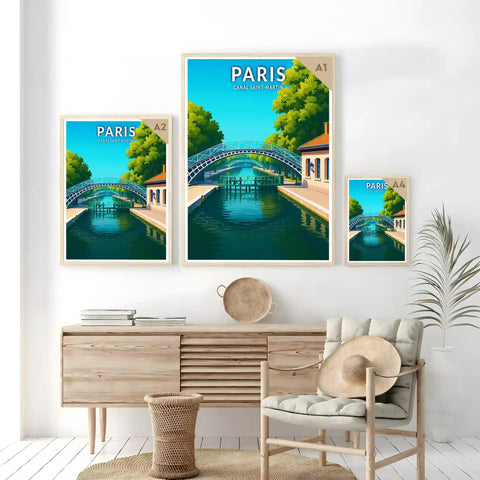 Affiche - Paris - Canal Saint-Martin