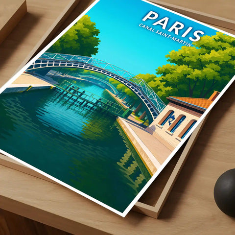 Affiche - Paris - Canal Saint-Martin