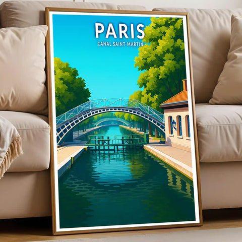 Affiche - Paris - Canal Saint-Martin