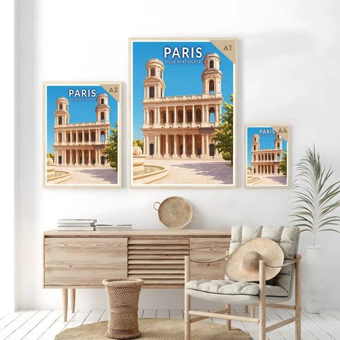 Affiche - Paris - Église Saint-Sulpice