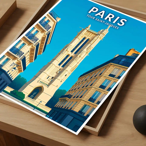 Affiche - Paris - Tour Saint-Jacques