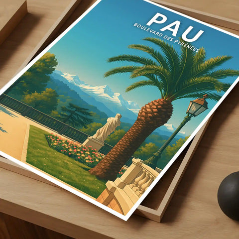 Affiche - Pau - Boulevard des Pyrénées